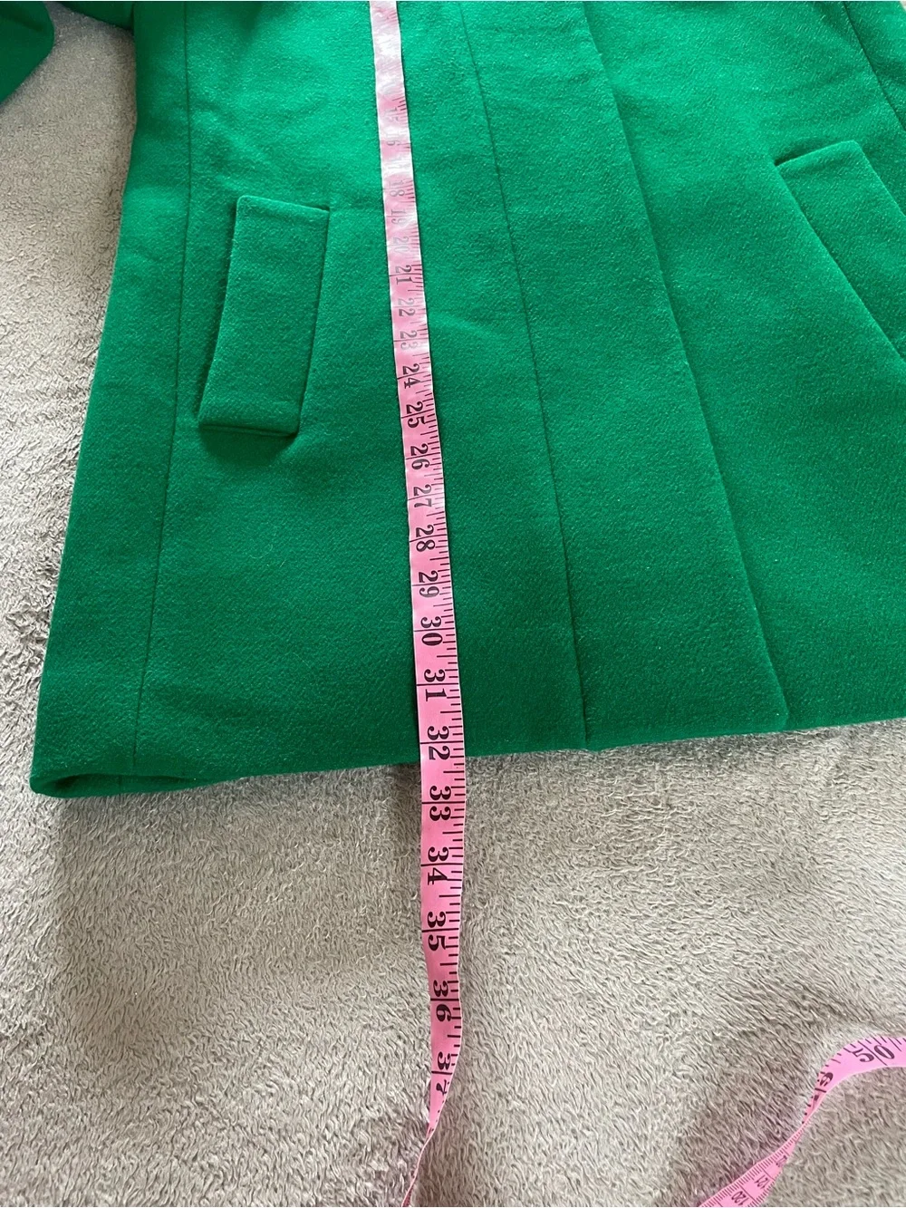 J. Crew Wool Blend Funnel Neck Kelly Green City Coat Size 8 Old Money Preppy - Picture 9 of 10